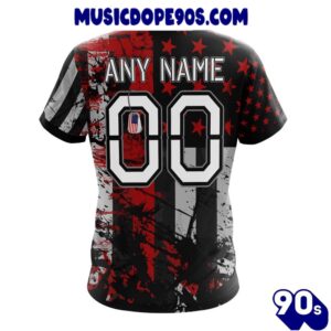 NFL San Francisco 49ers Custom Name Number Classic Grunge American Flag T-Shirt