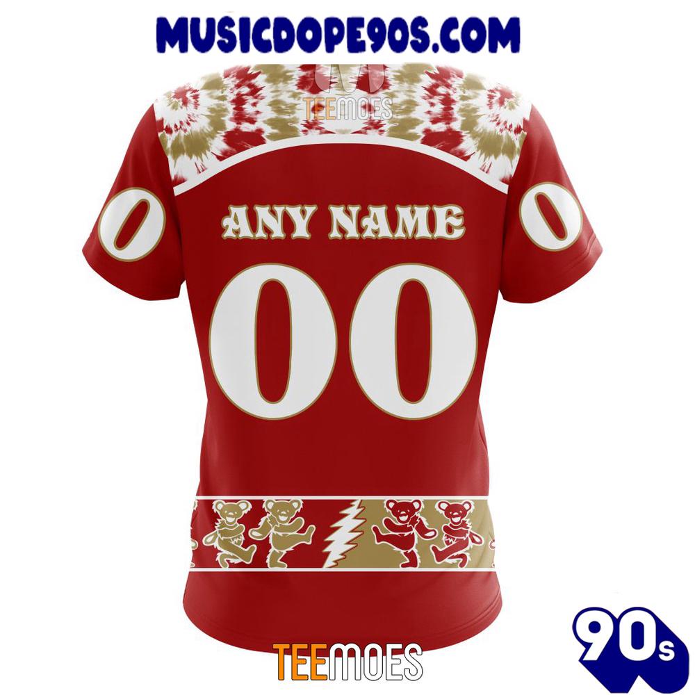 NFL San Francisco 49ers Custom Name Number Grateful Dead T-Shirt NFL San Francisco 49ers Custom Name Number Grateful Dead T-Shirt