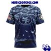 NFL San Francisco 49ers Custom Name Number Honor US Navy Veterans T-Shirt