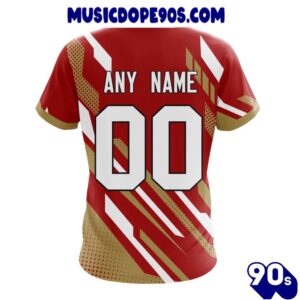 NFL San Francisco 49ers Custom Name Number MotoCross Concept T-Shirt