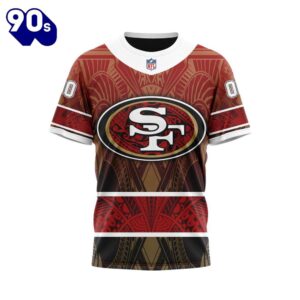 NFL San Francisco 49ers Custom Name Number Native With Samoa Culture T-Shirt