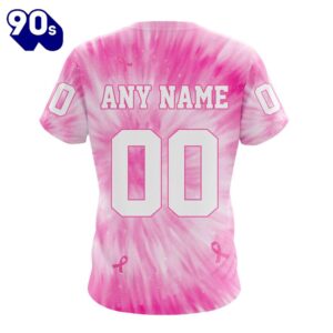 NFL San Francisco 49ers Custom Name Number Pink Tie-Dye T-Shirt