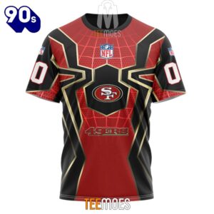 NFL San Francisco 49ers Custom Name Number Spider Man T-Shirt