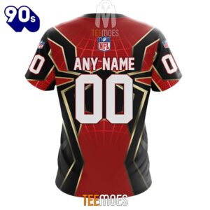 NFL San Francisco 49ers Custom Name Number Spider Man T-Shirt