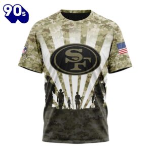 NFL San Francisco 49ers Custom Name Number Veterans And Families T-Shirt