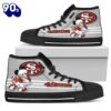 NFL San Francisco 49ers Grey Mickey High Top Shoes For Fans New Canvas Shoes