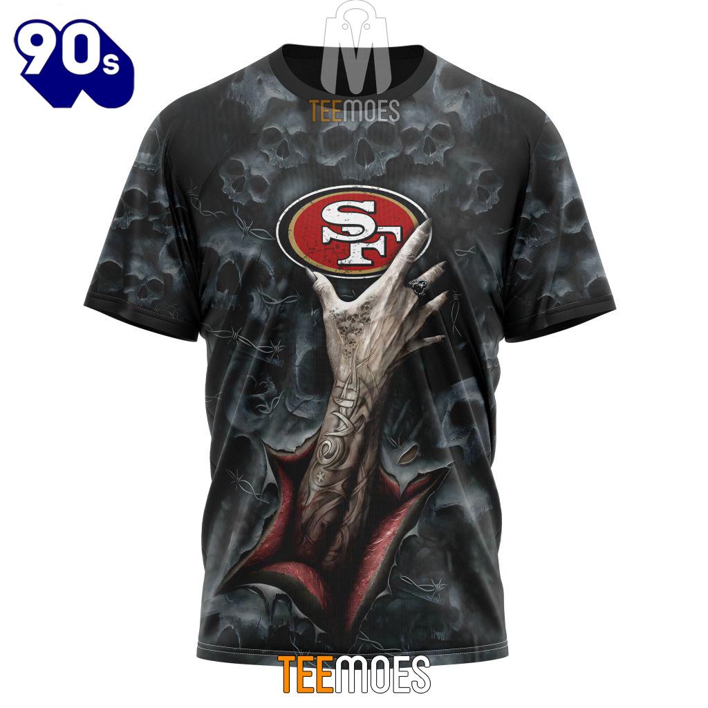 NFL San Francisco 49ers Halloween Horror Skull T-Shirt NFL San Francisco 49ers Halloween Horror Skull T-Shirt