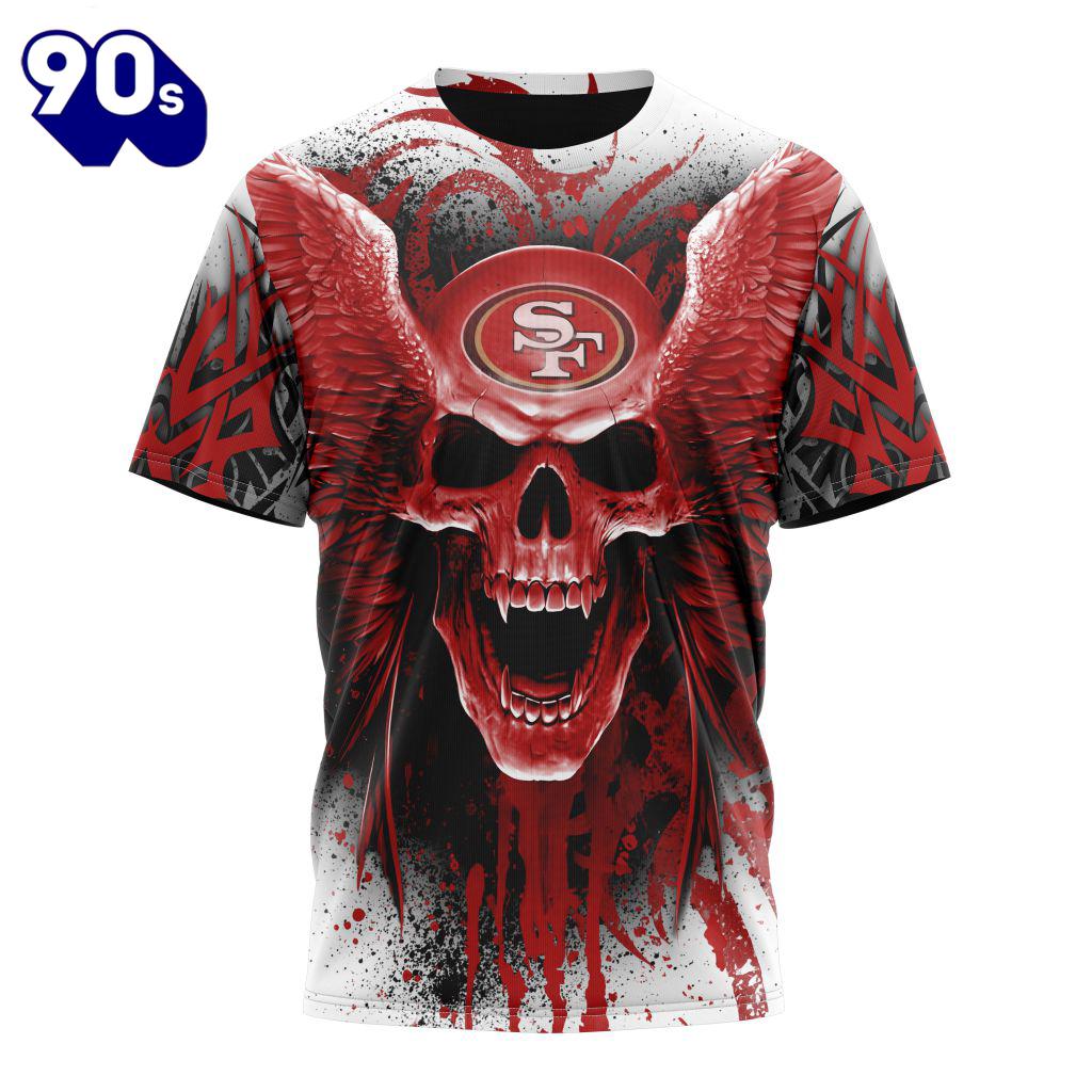 NFL San Francisco 49ers Special Kits With Skull T-Shirt NFL San Francisco 49ers Special Kits With Skull T-Shirt