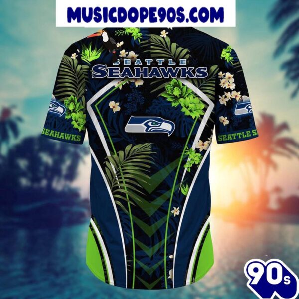 NFL Seattle Seahawks Custom Name Flower Summer Tropical Hawaiian Shirt