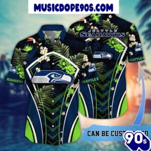 NFL Seattle Seahawks Custom Name Flower Summer Tropical Hawaiian Shirt