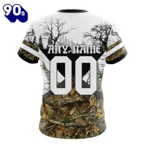 NFL Seattle Seahawks Custom Name Number Deer Skull And Forest T-Shirt