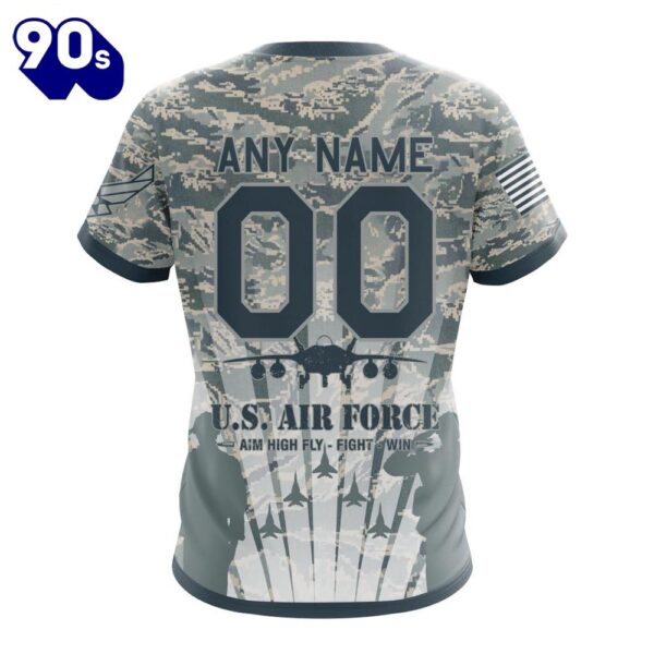 NFL Seattle Seahawks Custom Name Number Honor US Air Force Veterans T-Shirt