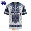 NFL Seattle Seahawks Custom Name Number Native Pattern T-Shirt