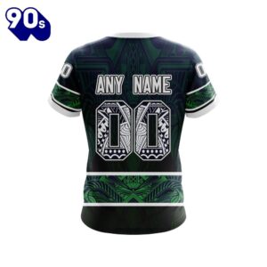 NFL Seattle Seahawks Custom Name Number Native With Samoa Culture T-Shirt