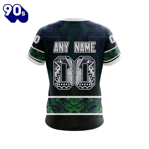 NFL Seattle Seahawks Custom Name Number Native With Samoa Culture T-Shirt