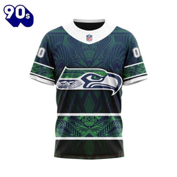 NFL Seattle Seahawks Custom Name Number Native With Samoa Culture T-Shirt