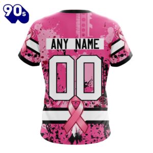 NFL Seattle Seahawks Custom Name Number Pink Breast Cancer T-Shirt