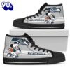 NFL Seattle Seahawks Grey Mickey High Top Shoes For Fans New Canvas Shoes
