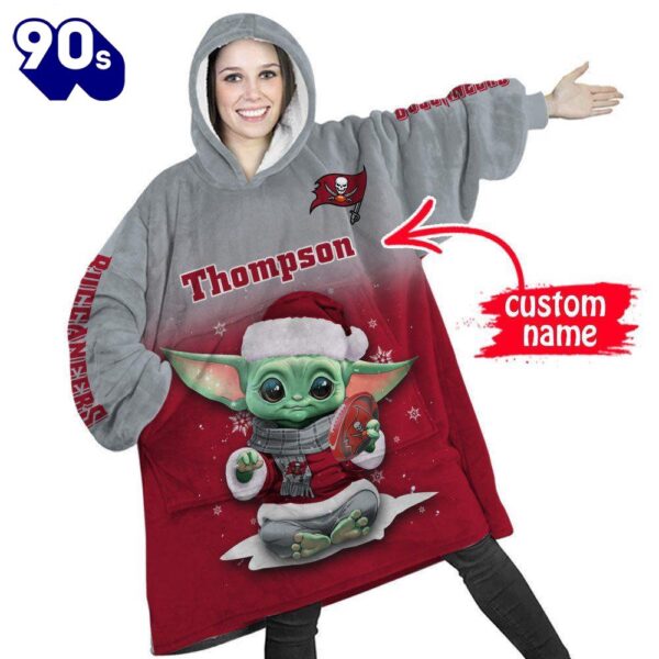 NFL Tampa Bay Buccaneers Baby Yoda Custom Huggle Hoodie