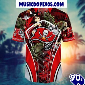 NFL Tampa Bay Buccaneers Custom Name Flower Summer Tropical Hawaiian Shirt