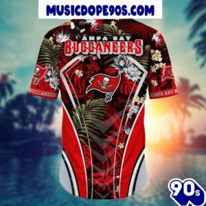 NFL Tampa Bay Buccaneers Custom Name Flower Summer Tropical Hawaiian Shirt