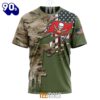 NFL Tampa Bay Buccaneers Custom Name Number Green Camo US Military T-Shirt