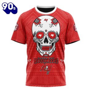 NFL Tampa Bay Buccaneers Custom Name Number Kits For Dia De Muertos T-Shirt