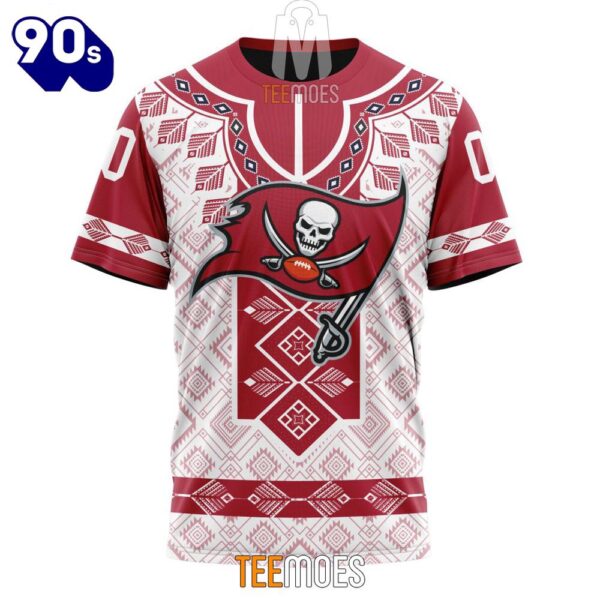 NFL Tampa Bay Buccaneers Custom Name Number Native Pattern T-Shirt