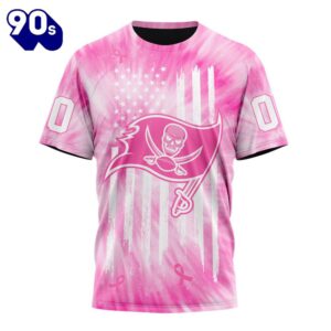 NFL Tampa Bay Buccaneers Custom Name Number Pink Tie-Dye T-Shirt