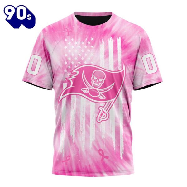 NFL Tampa Bay Buccaneers Custom Name Number Pink Tie-Dye T-Shirt