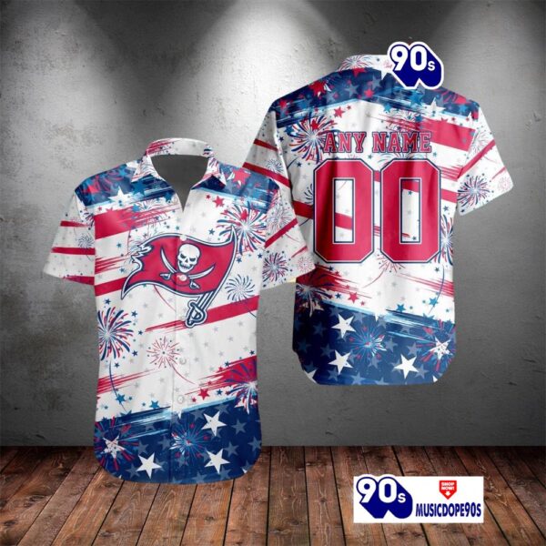 NFL Tampa Bay Buccaneers Special Design For Independence Day 4th Of July Personalized Hawaiian Shirt