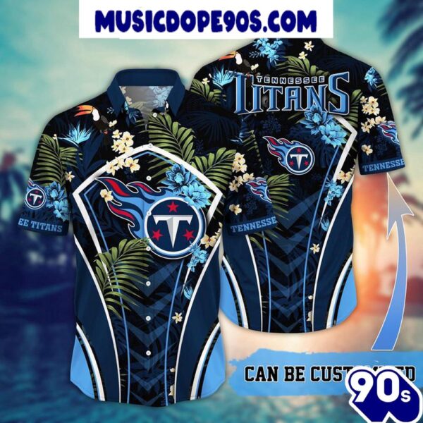 NFL Tennessee Titans Custom Name Flower Summer Tropical Hawaiian Shirt