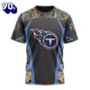 NFL Tennessee Titans Custom Name Number Camo Hunting T-Shirt