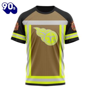 NFL Tennessee Titans Custom Name Number Firefighter Uniform T-Shirt