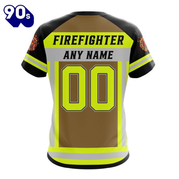 NFL Tennessee Titans Custom Name Number Firefighter Uniform T-Shirt