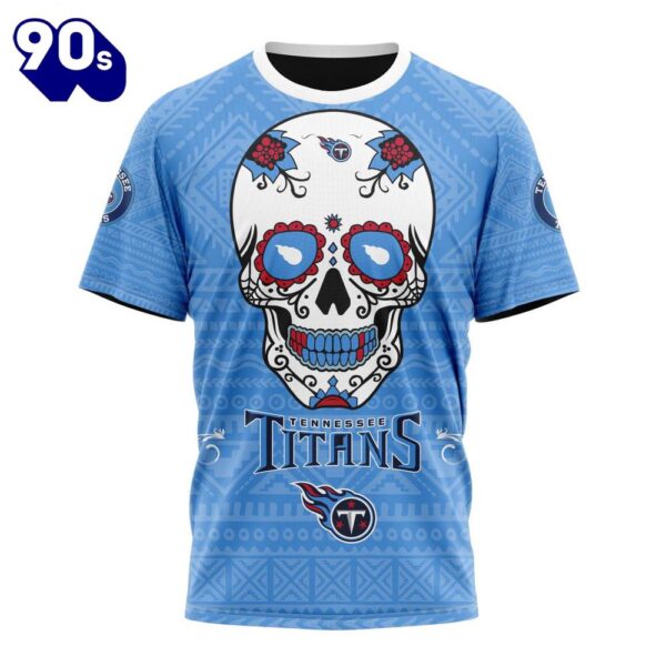 NFL Tennessee Titans Custom Name Number Kits For Dia De Muertos T-Shirt