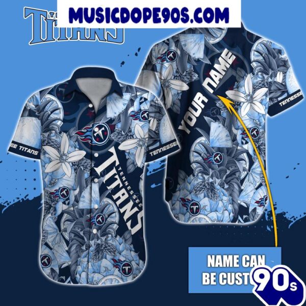 NFL Tennessee Titans Custom Name Special Tropical Fruit Hawaiian Shirt