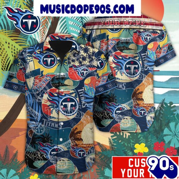 NFL Tennessee Titans Custom Name Special Vintage Style Hawaiian Shirt