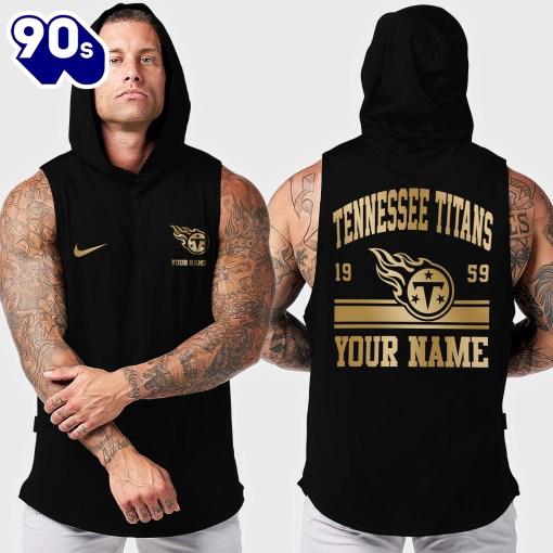 NFL Tennessee Titans Men Workout Hooded Tank Top NFL Tennessee Titans Men Workout Hooded Tank Top