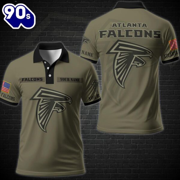 NFL Vetaran Day Atlanta Falcons Polo Shirt Custom Your Name Veteran Polo Shirt