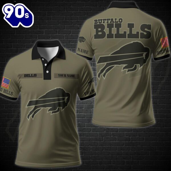 NFL Vetaran Day Buffalo Bills Polo Shirt Custom Your Name Veteran Polo Shirt