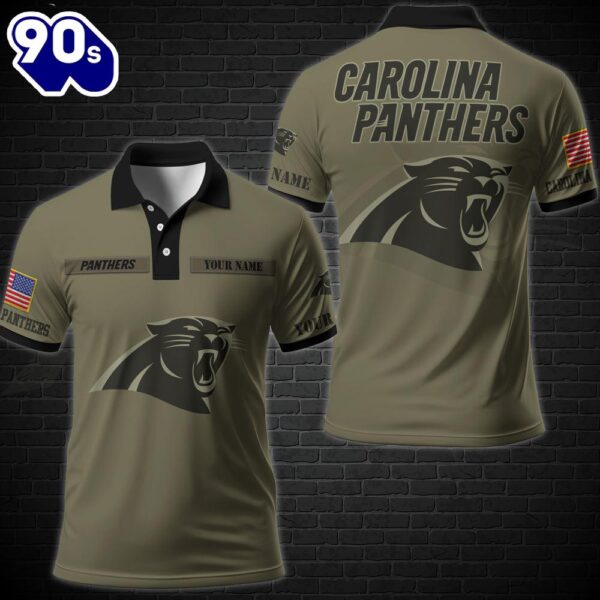 NFL Vetaran Day Carolina Panthers Polo Shirt Custom Your Name Veteran Polo Shirt