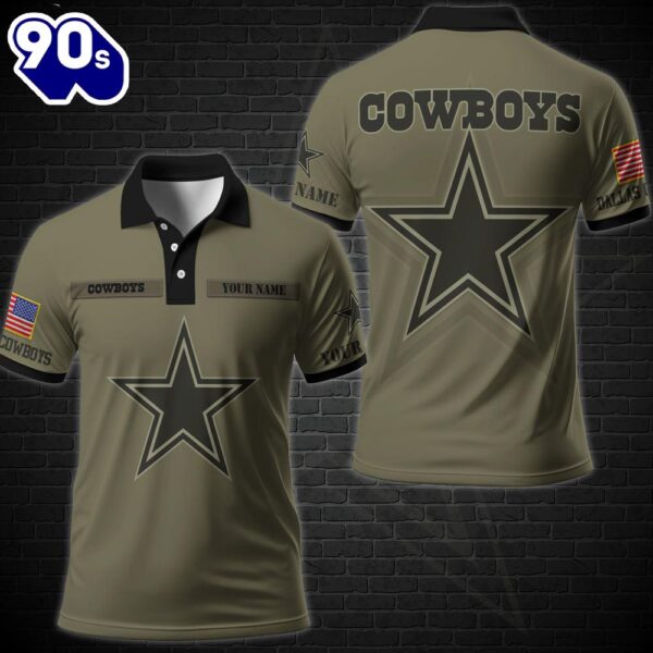 NFL Vetaran Day Dallas Cowboys Polo Shirt Custom Your Name Veteran Polo Shirt