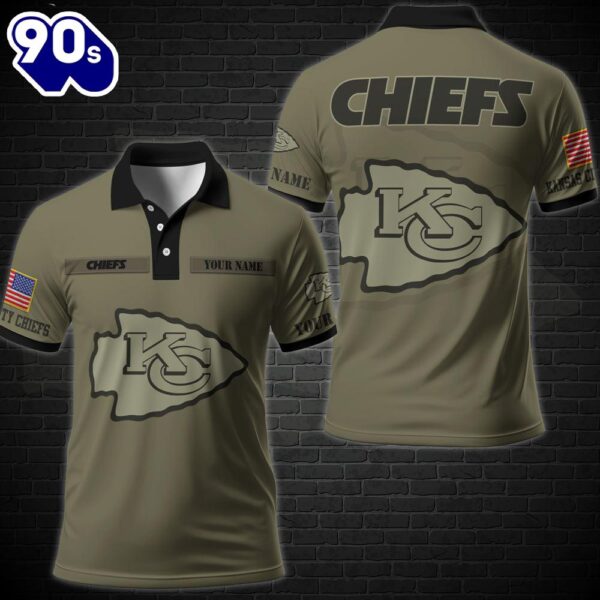 NFL Vetaran Day Kansas City Chiefs Polo Shirt Custom Your Name Veteran Polo Shirt