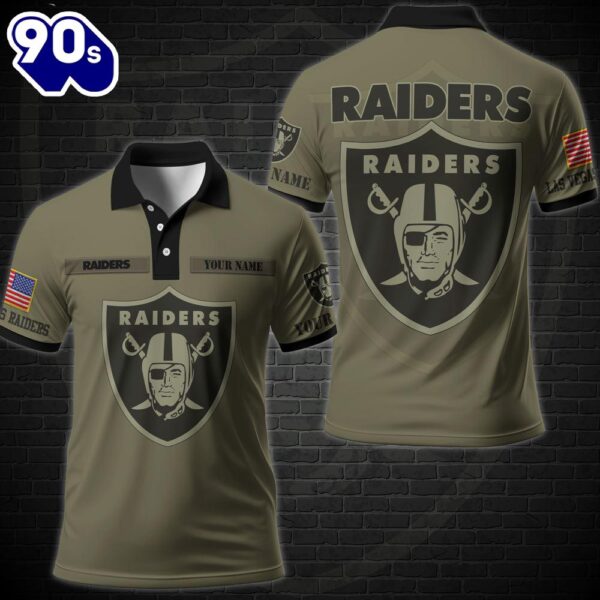 NFL Vetaran Day Las Vegas Raiders Polo Shirt Custom Your Name Veteran Polo Shirt