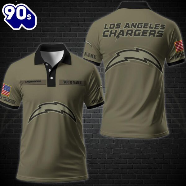 NFL Vetaran Day Los Angeles Chargers Polo Shirt Custom Your Name Veteran Polo Shirt