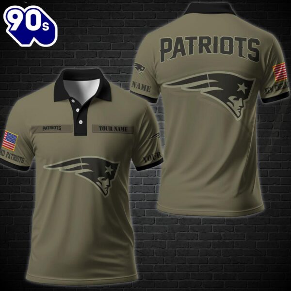 NFL Vetaran Day New England Patriots Polo Shirt Custom Your Name Veteran Polo Shirt