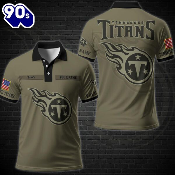 NFL Vetaran Day Tennessee Titans Polo Shirt Custom Your Name Veteran Polo Shirt