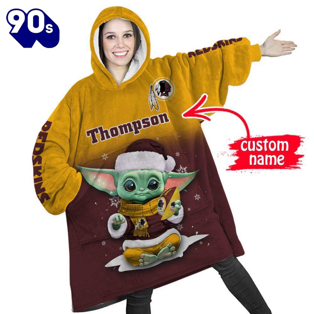 NFL Washington Commanders Baby Yoda Custom Huggle Hoodie NFL Washington Commanders Baby Yoda Custom Huggle Hoodie