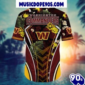 NFL Washington Commanders Custom Name Flower Summer Tropical Hawaiian Shirt